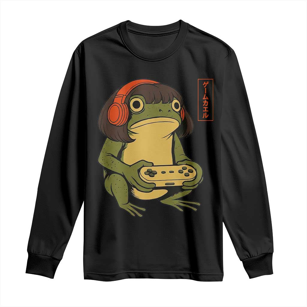 Funny Frog Bob Haircut Gamer Meme Long Sleeve Shirt Game Lover - Wonder Print Shop