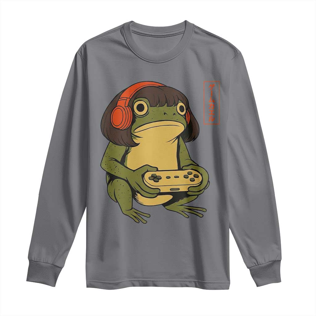 Funny Frog Bob Haircut Gamer Meme Long Sleeve Shirt Game Lover - Wonder Print Shop
