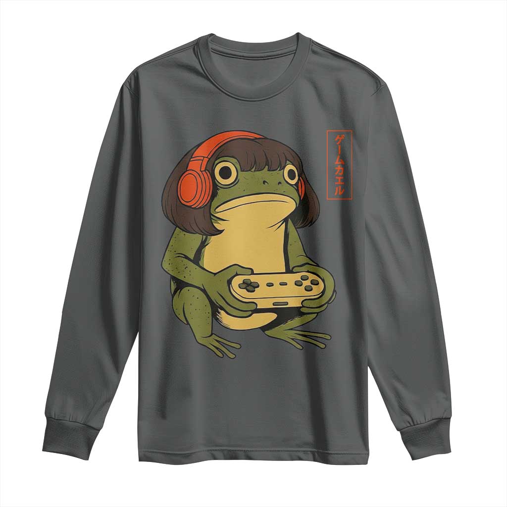 Funny Frog Bob Haircut Gamer Meme Long Sleeve Shirt Game Lover - Wonder Print Shop