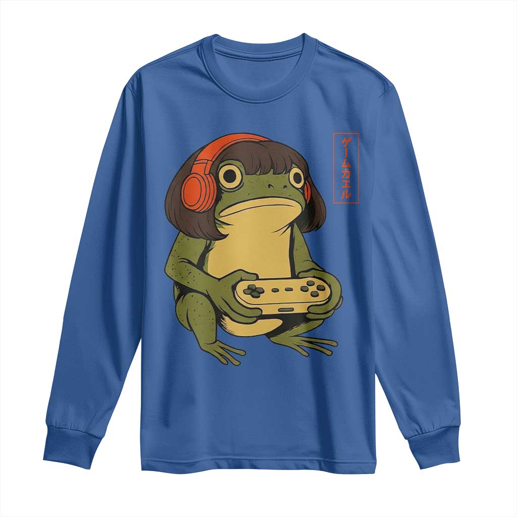 Funny Frog Bob Haircut Gamer Meme Long Sleeve Shirt Game Lover - Wonder Print Shop