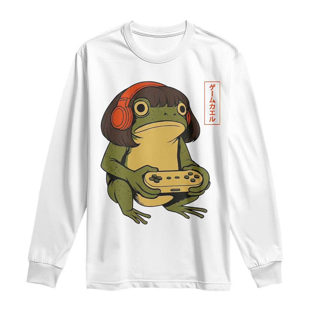 Funny Frog Bob Haircut Gamer Meme Long Sleeve Shirt Game Lover - Wonder Print Shop