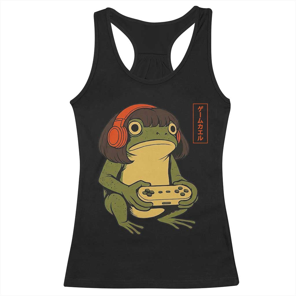 Funny Frog Bob Haircut Gamer Meme Racerback Tank Top Game Lover - Wonder Print Shop