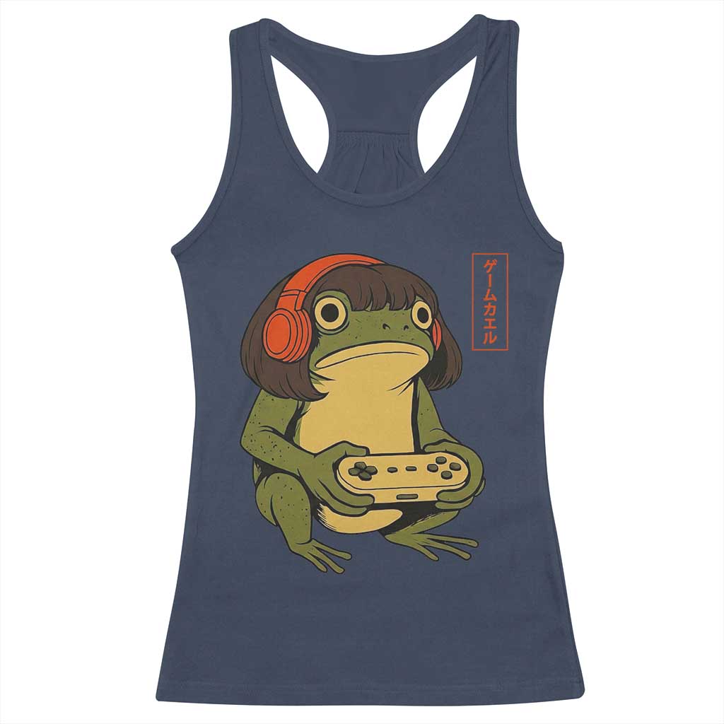 Funny Frog Bob Haircut Gamer Meme Racerback Tank Top Game Lover - Wonder Print Shop
