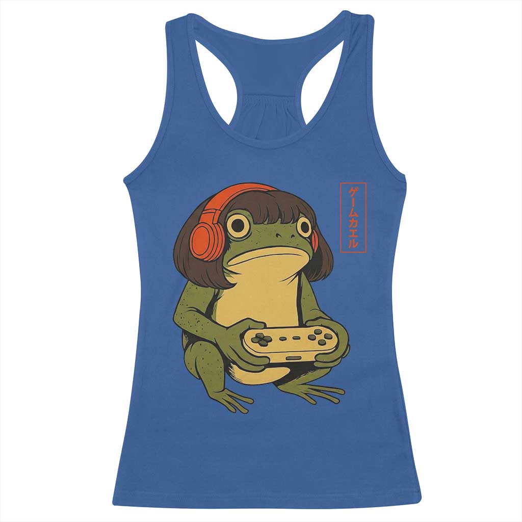 Funny Frog Bob Haircut Gamer Meme Racerback Tank Top Game Lover - Wonder Print Shop