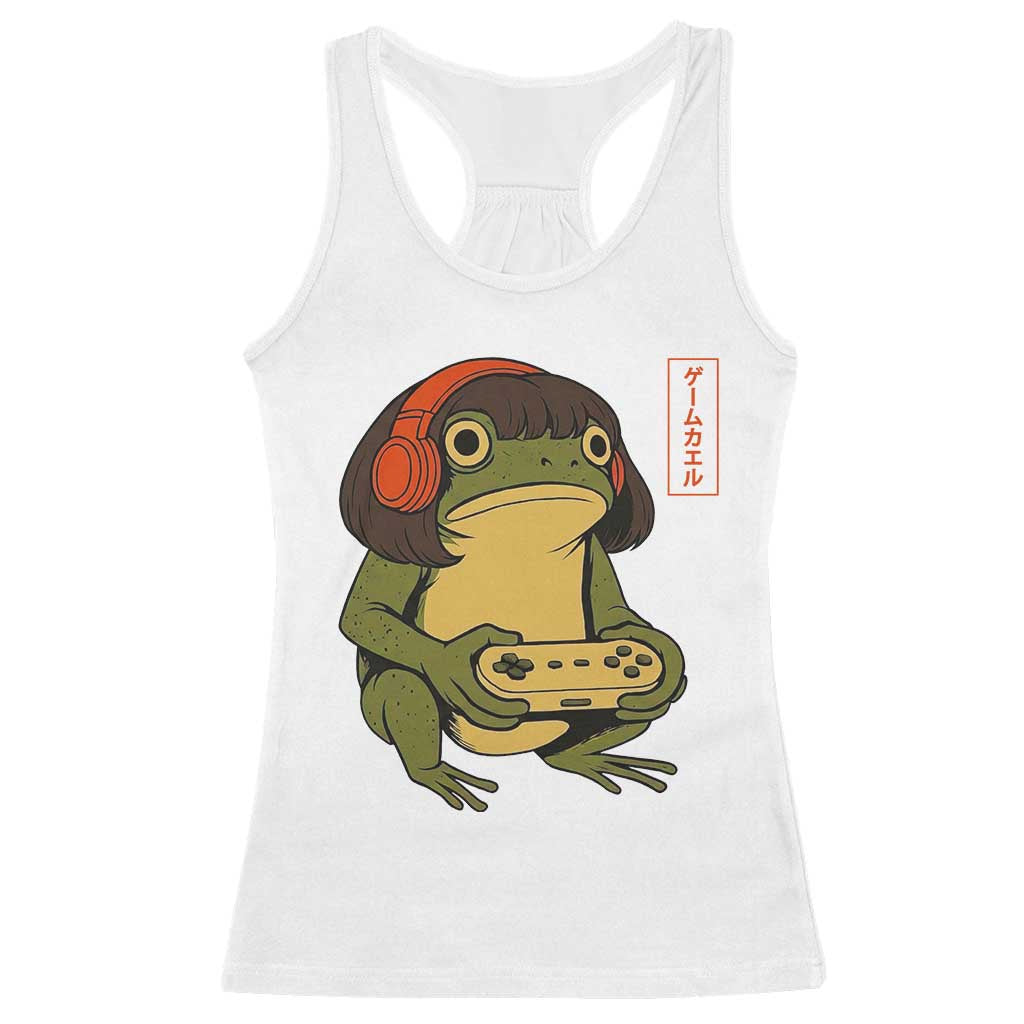 Funny Frog Bob Haircut Gamer Meme Racerback Tank Top Game Lover - Wonder Print Shop