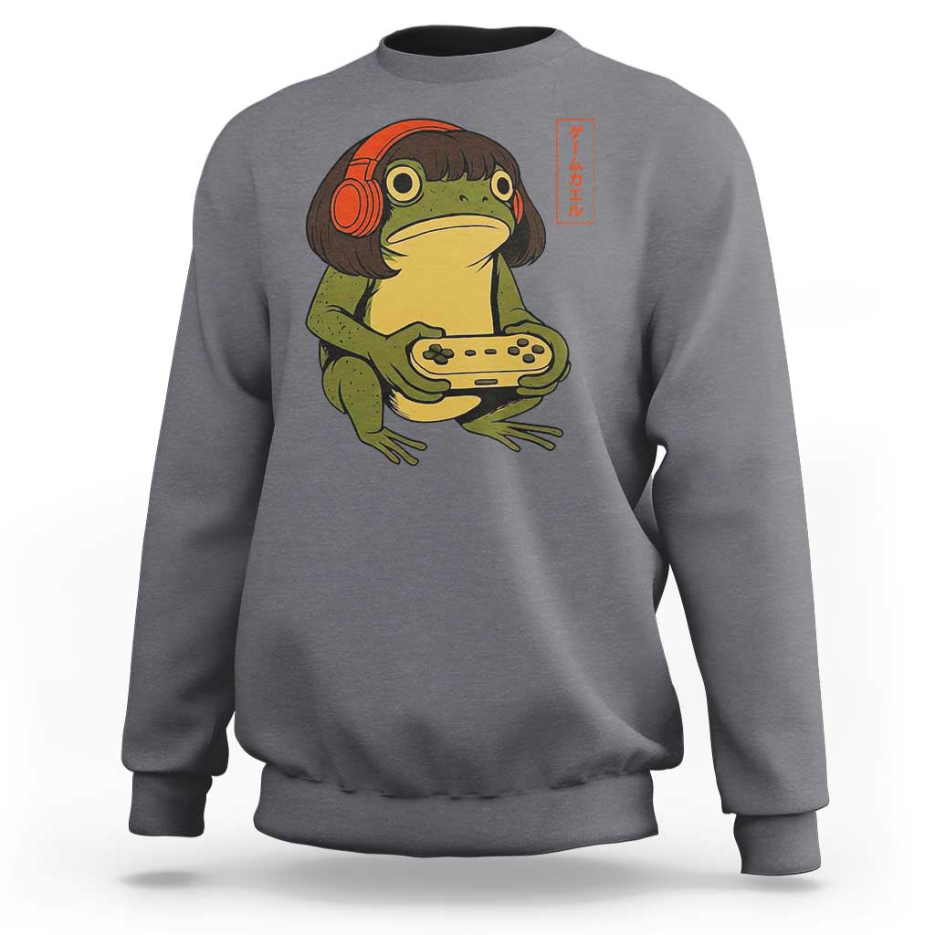 Funny Frog Bob Haircut Gamer Meme Sweatshirt Game Lover - Wonder Print Shop