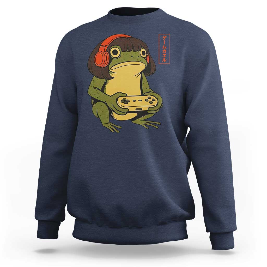 Funny Frog Bob Haircut Gamer Meme Sweatshirt Game Lover - Wonder Print Shop