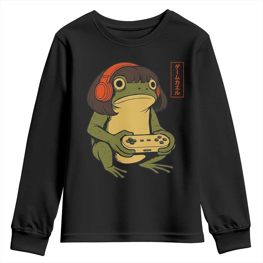 Funny Frog Bob Haircut Gamer Meme Youth Sweatshirt Game Lover - Wonder Print Shop