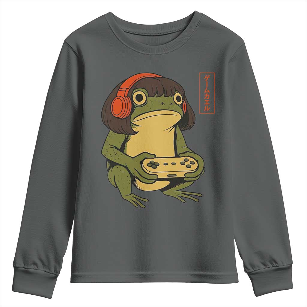 Funny Frog Bob Haircut Gamer Meme Youth Sweatshirt Game Lover - Wonder Print Shop
