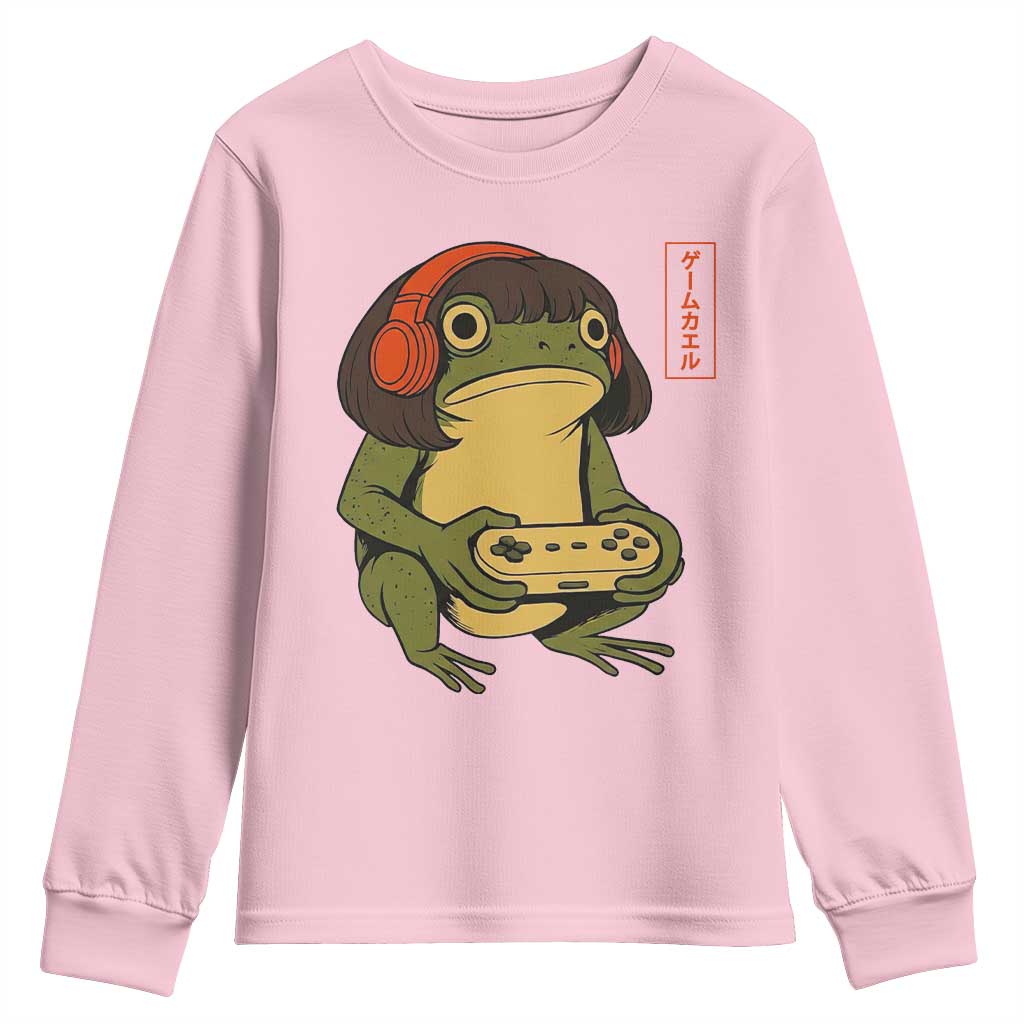 Funny Frog Bob Haircut Gamer Meme Youth Sweatshirt Game Lover - Wonder Print Shop