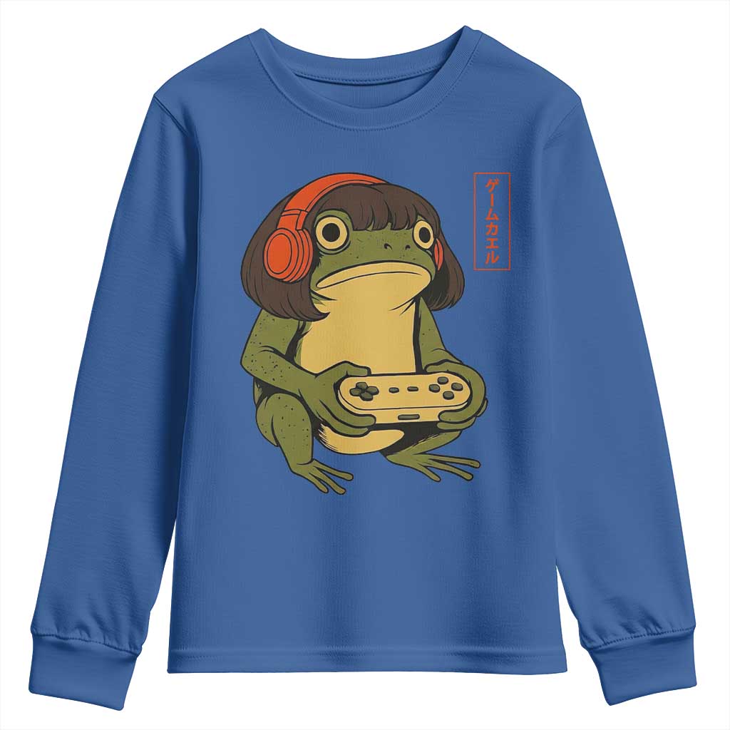 Funny Frog Bob Haircut Gamer Meme Youth Sweatshirt Game Lover - Wonder Print Shop