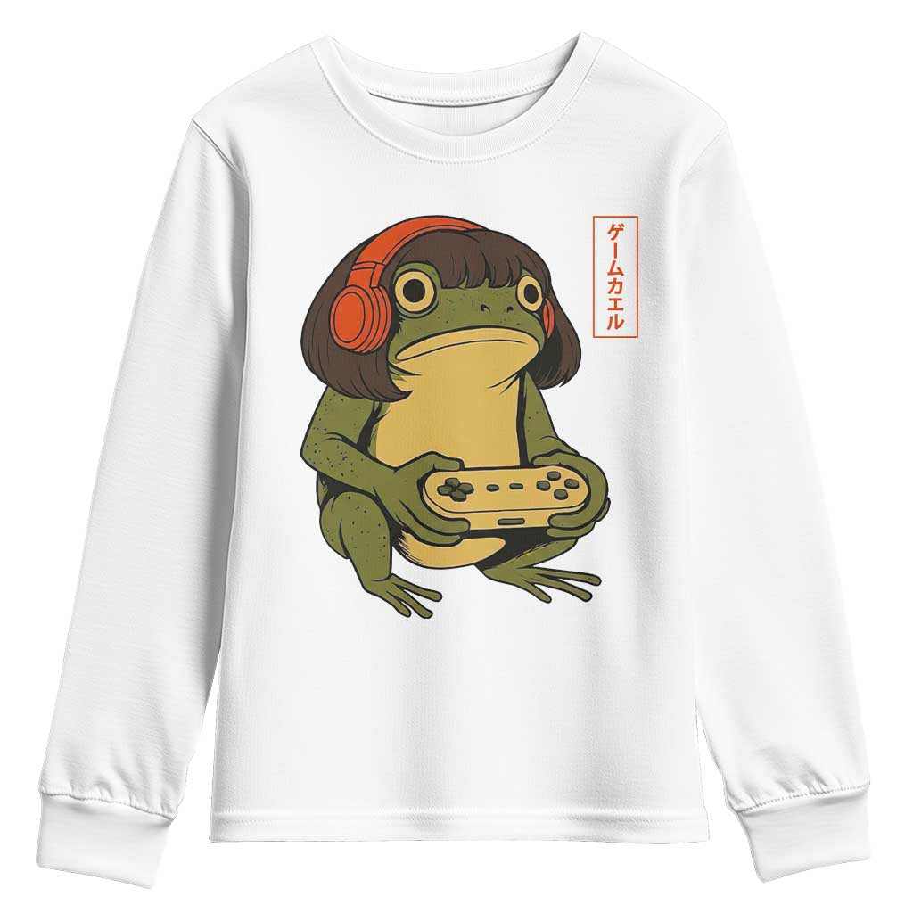 Funny Frog Bob Haircut Gamer Meme Youth Sweatshirt Game Lover - Wonder Print Shop