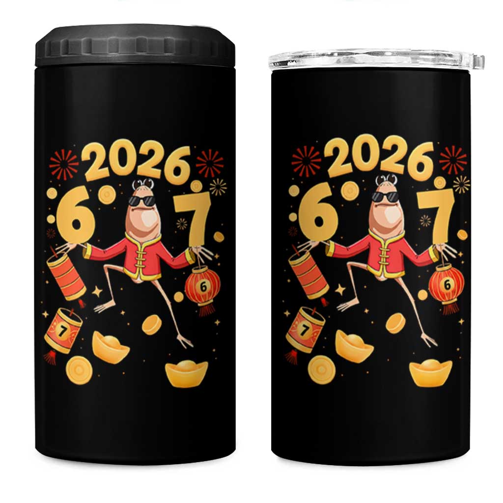 Funny Marcus The Worm Six Seven Meme 4 in 1 Can Cooler Tumbler Lunar New Year 2026 Gift - Wonder Print Shop