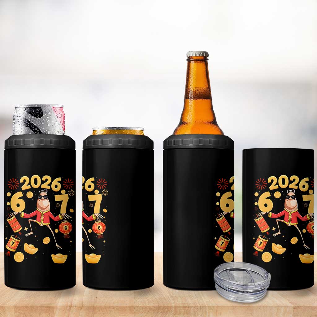Funny Marcus The Worm Six Seven Meme 4 in 1 Can Cooler Tumbler Lunar New Year 2026 Gift - Wonder Print Shop