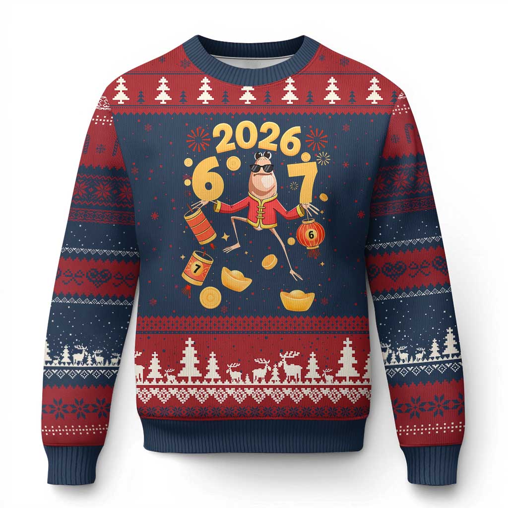 Funny Marcus The Worm Six Seven Meme Ugly Christmas Sweater Lunar New Year 2026 Gift - Wonder Print Shop