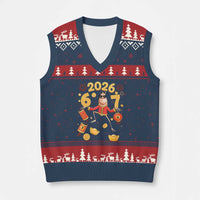 Funny Marcus The Worm Six Seven Meme V-Neck Knit Sweater Vest Lunar New Year 2026 Gift - Wonder Print Shop