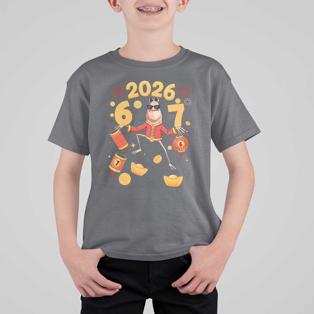 Funny Marcus The Worm Six Seven Meme T Shirt For Kid Lunar New Year 2026 Gift - Wonder Print Shop