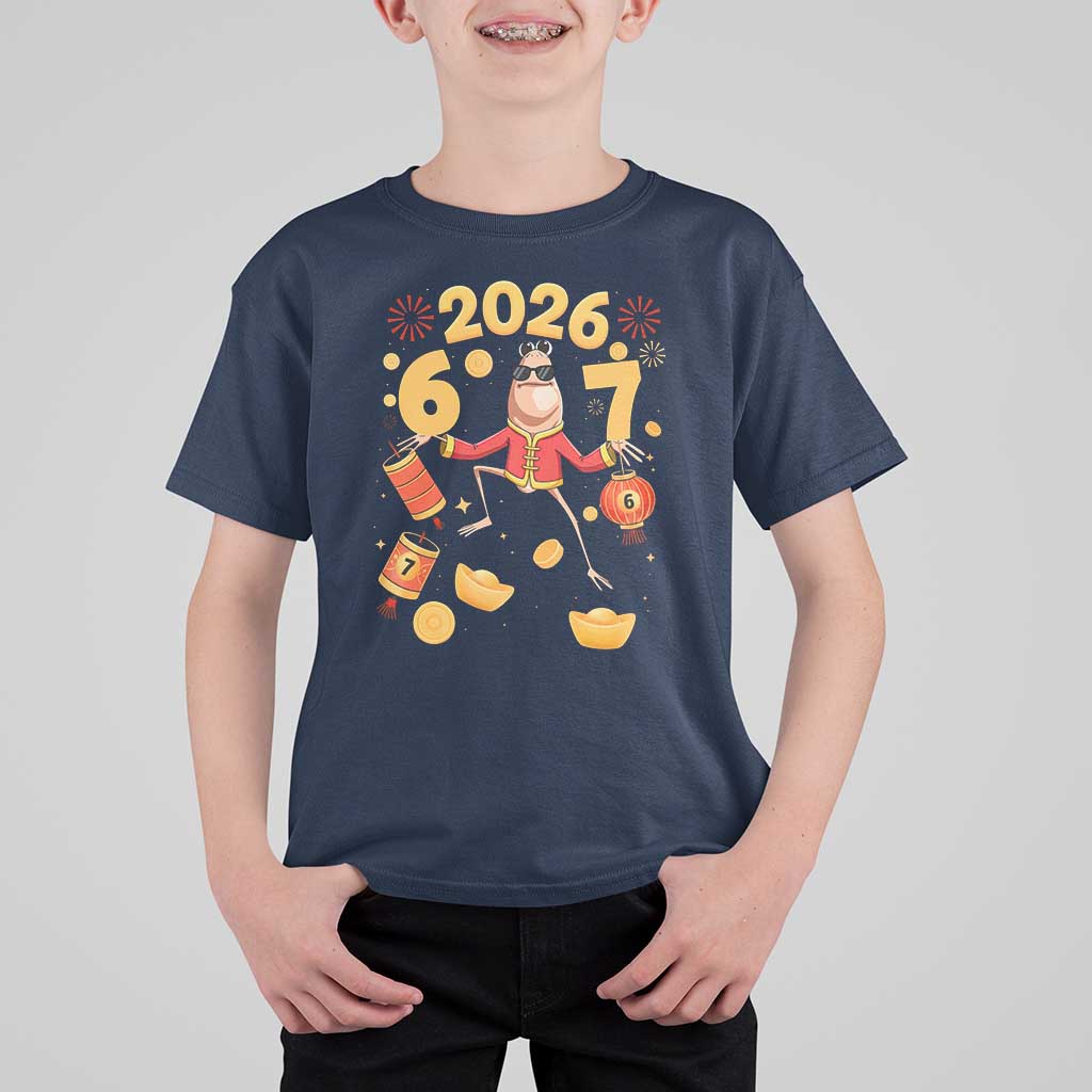 Funny Marcus The Worm Six Seven Meme T Shirt For Kid Lunar New Year 2026 Gift - Wonder Print Shop