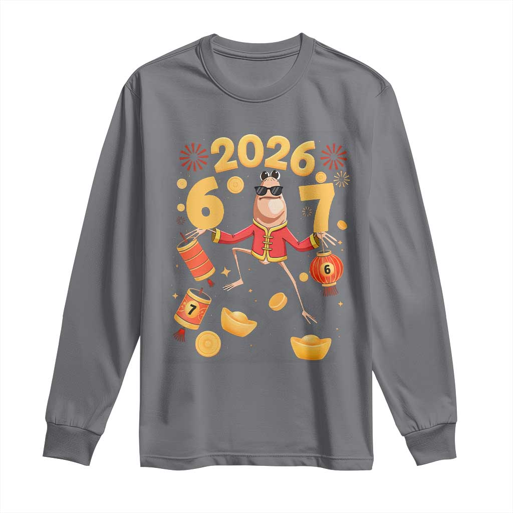 Funny Marcus The Worm Six Seven Meme Long Sleeve Shirt Lunar New Year 2026 Gift - Wonder Print Shop