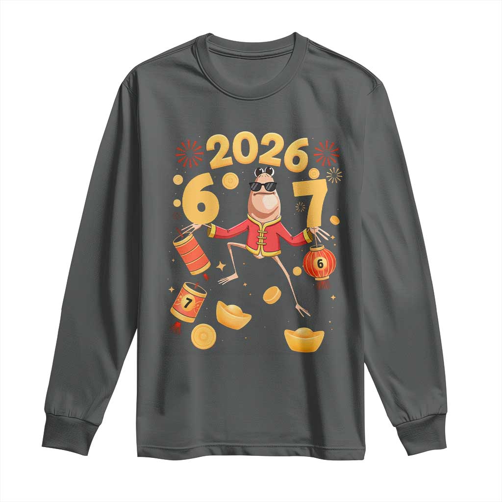 Funny Marcus The Worm Six Seven Meme Long Sleeve Shirt Lunar New Year 2026 Gift - Wonder Print Shop