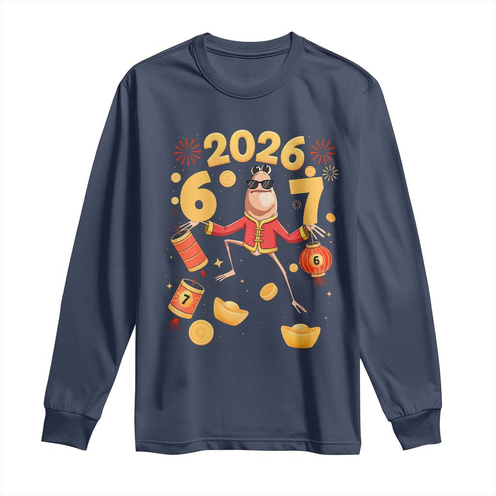 Funny Marcus The Worm Six Seven Meme Long Sleeve Shirt Lunar New Year 2026 Gift - Wonder Print Shop