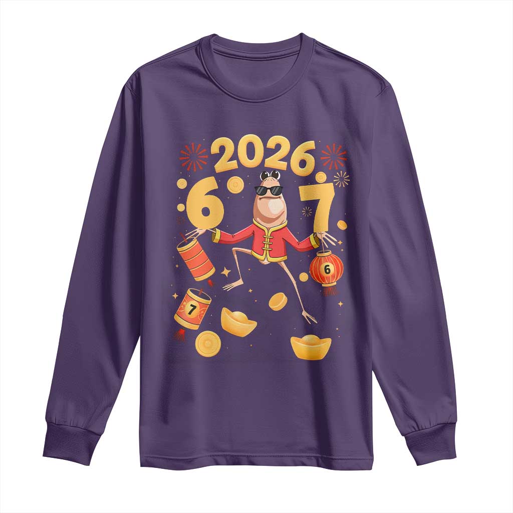 Funny Marcus The Worm Six Seven Meme Long Sleeve Shirt Lunar New Year 2026 Gift - Wonder Print Shop