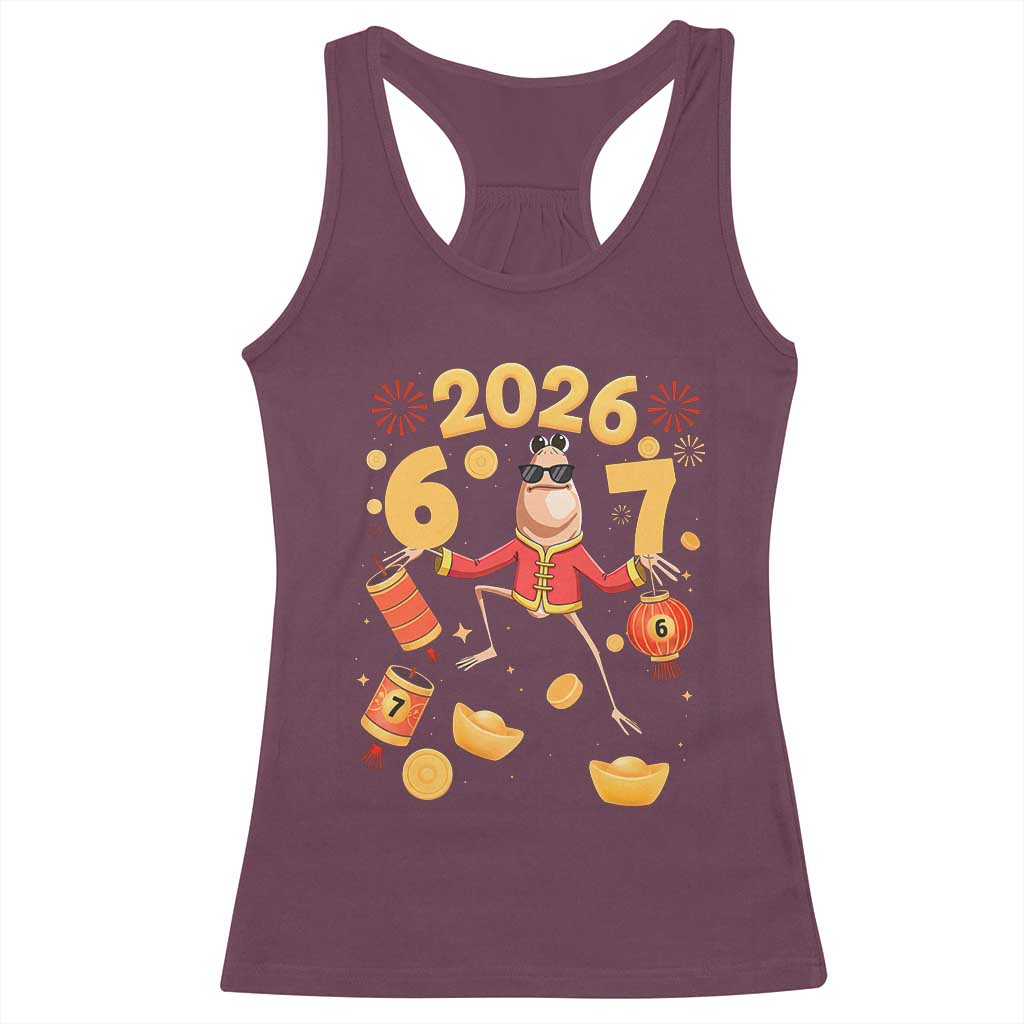 Funny Marcus The Worm Six Seven Meme Racerback Tank Top Lunar New Year 2026 Gift - Wonder Print Shop