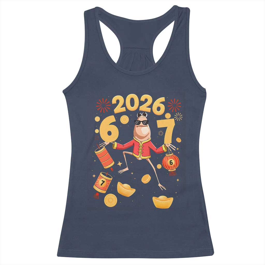 Funny Marcus The Worm Six Seven Meme Racerback Tank Top Lunar New Year 2026 Gift - Wonder Print Shop