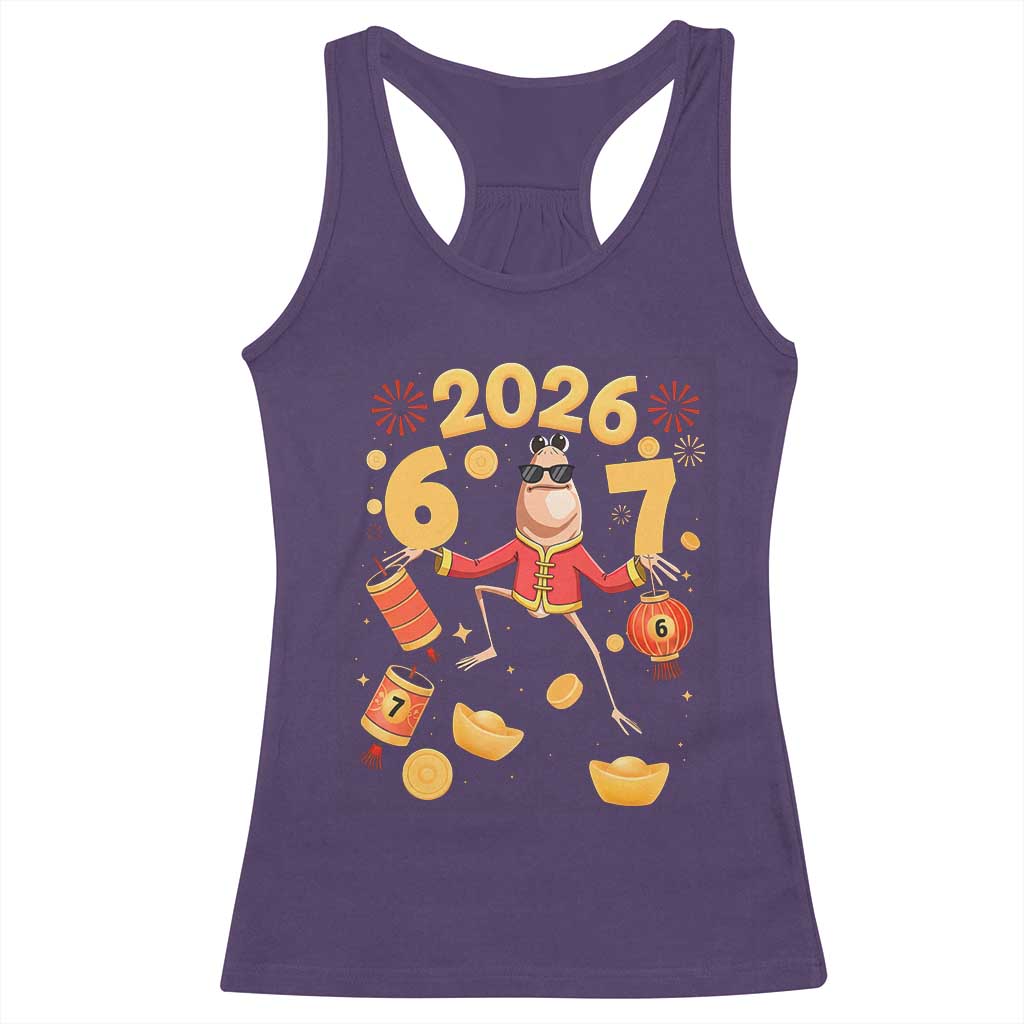 Funny Marcus The Worm Six Seven Meme Racerback Tank Top Lunar New Year 2026 Gift - Wonder Print Shop