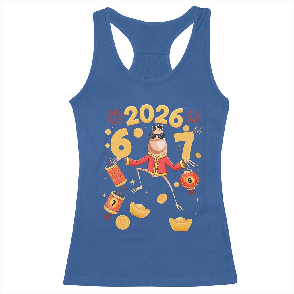 Funny Marcus The Worm Six Seven Meme Racerback Tank Top Lunar New Year 2026 Gift - Wonder Print Shop