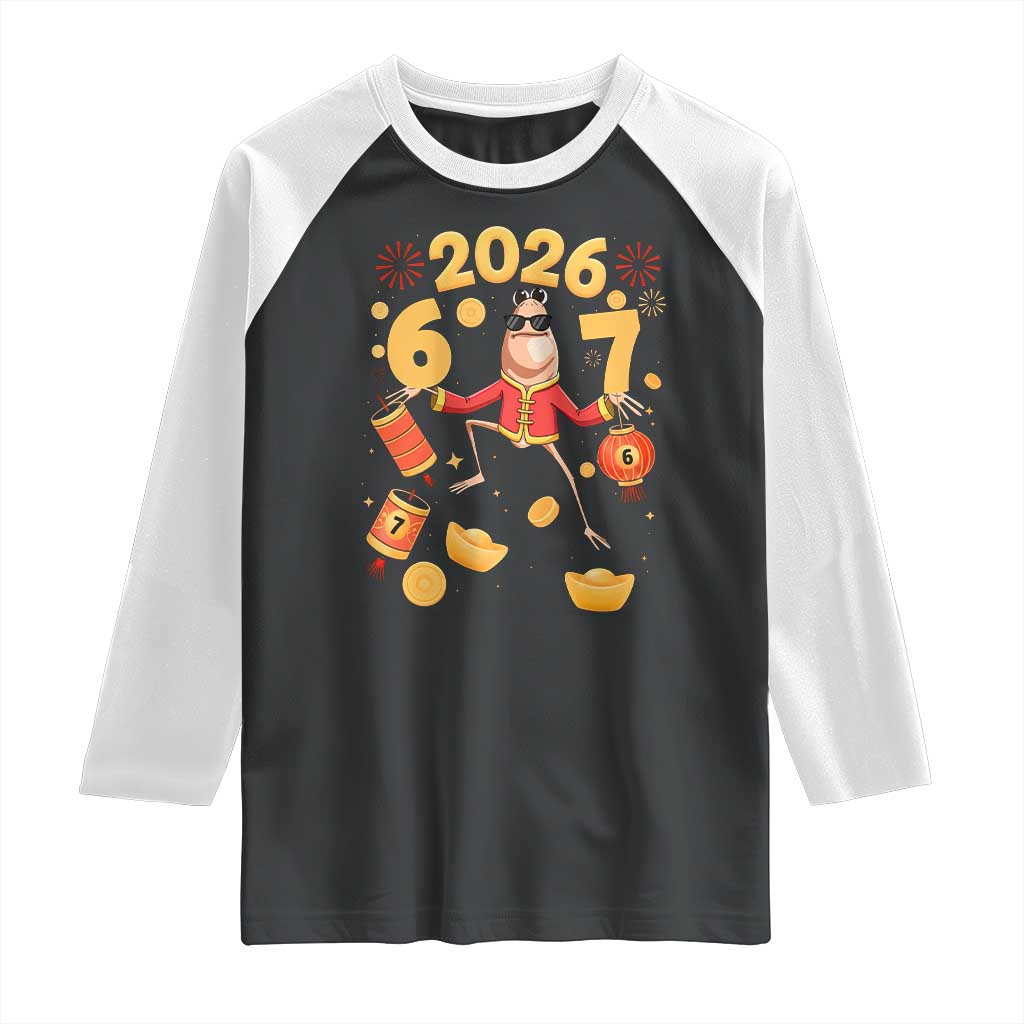 Funny Marcus The Worm Six Seven Meme Raglan Shirt Lunar New Year 2026 Gift - Wonder Print Shop