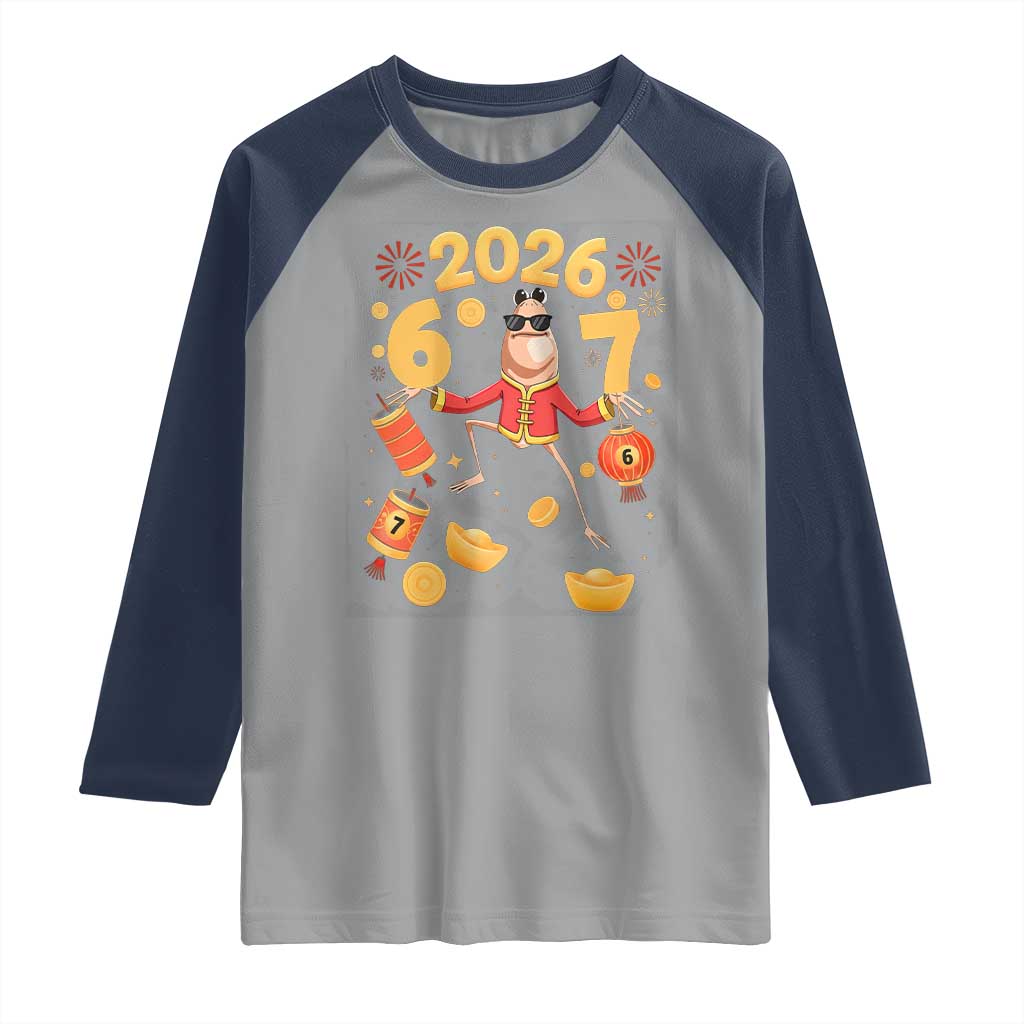 Funny Marcus The Worm Six Seven Meme Raglan Shirt Lunar New Year 2026 Gift - Wonder Print Shop
