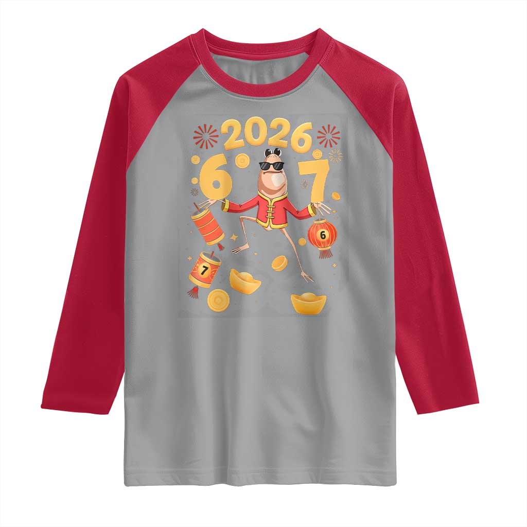 Funny Marcus The Worm Six Seven Meme Raglan Shirt Lunar New Year 2026 Gift - Wonder Print Shop