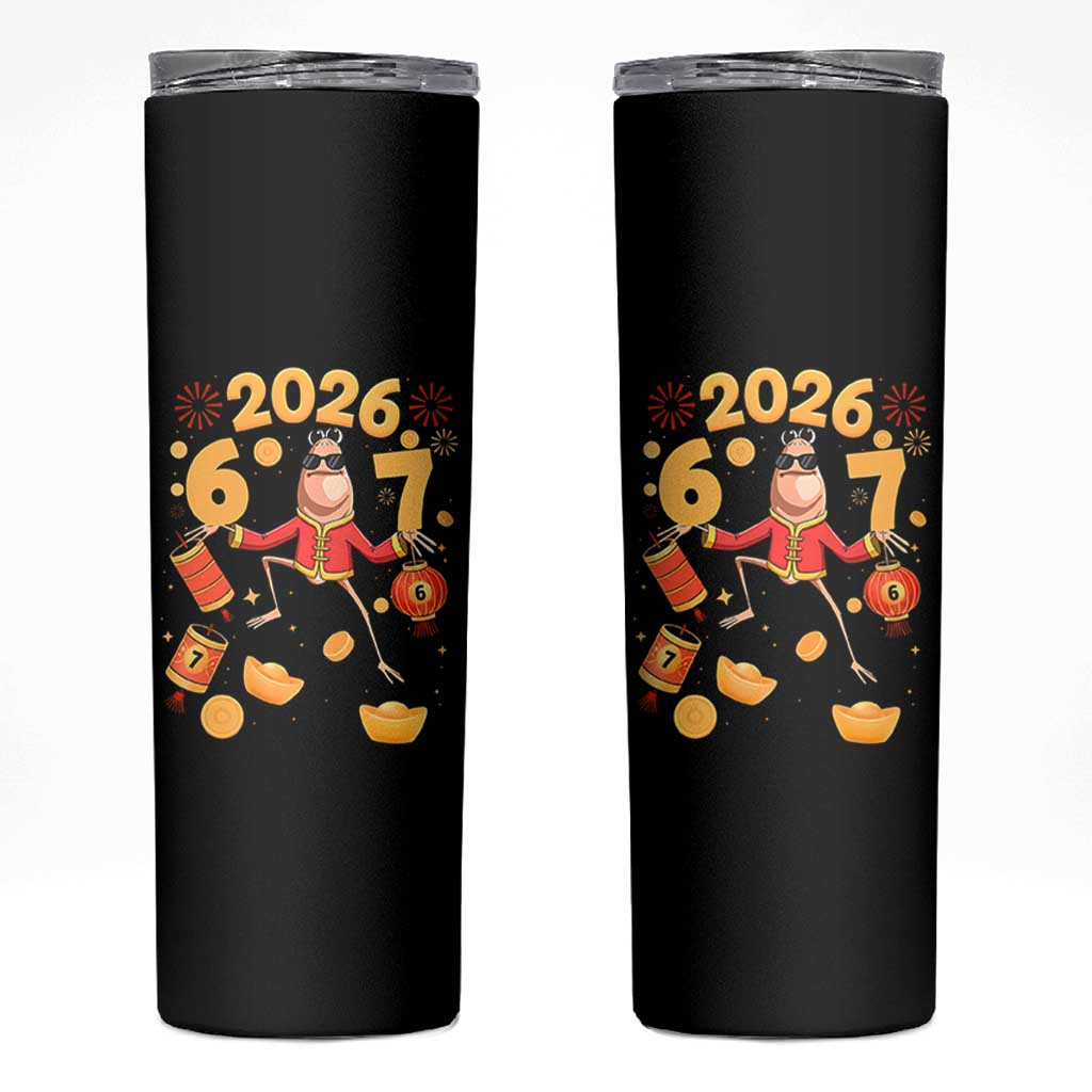 Funny Marcus The Worm Six Seven Meme Skinny Tumbler Lunar New Year 2026 Gift - Wonder Print Shop