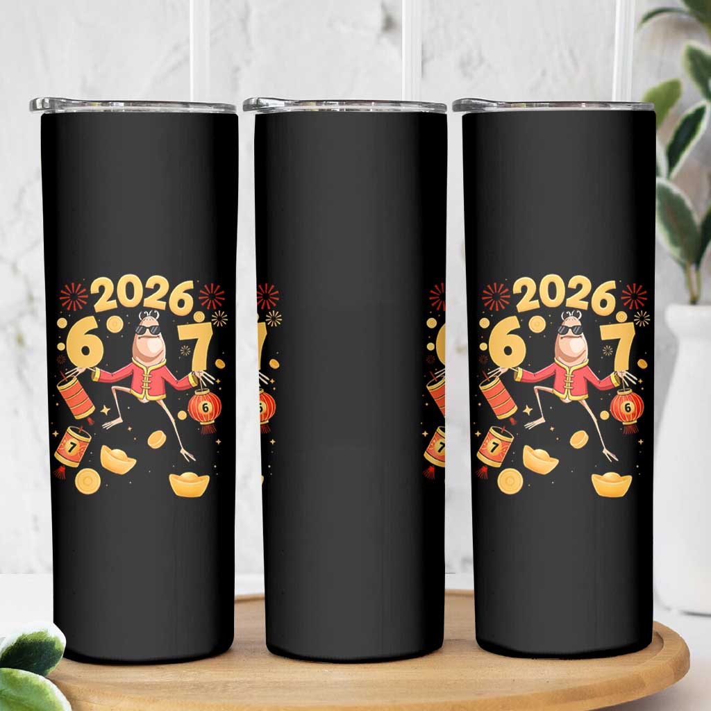 Funny Marcus The Worm Six Seven Meme Skinny Tumbler Lunar New Year 2026 Gift - Wonder Print Shop