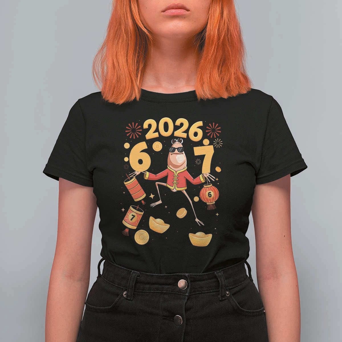 Funny Marcus The Worm Six Seven Meme T Shirt For Women Lunar New Year 2026 Gift - Wonder Print Shop