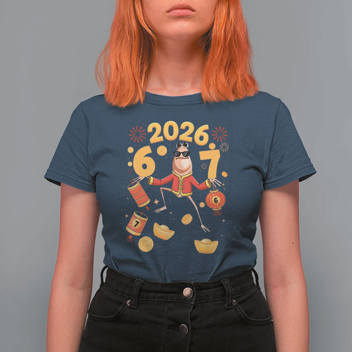 Funny Marcus The Worm Six Seven Meme T Shirt For Women Lunar New Year 2026 Gift - Wonder Print Shop