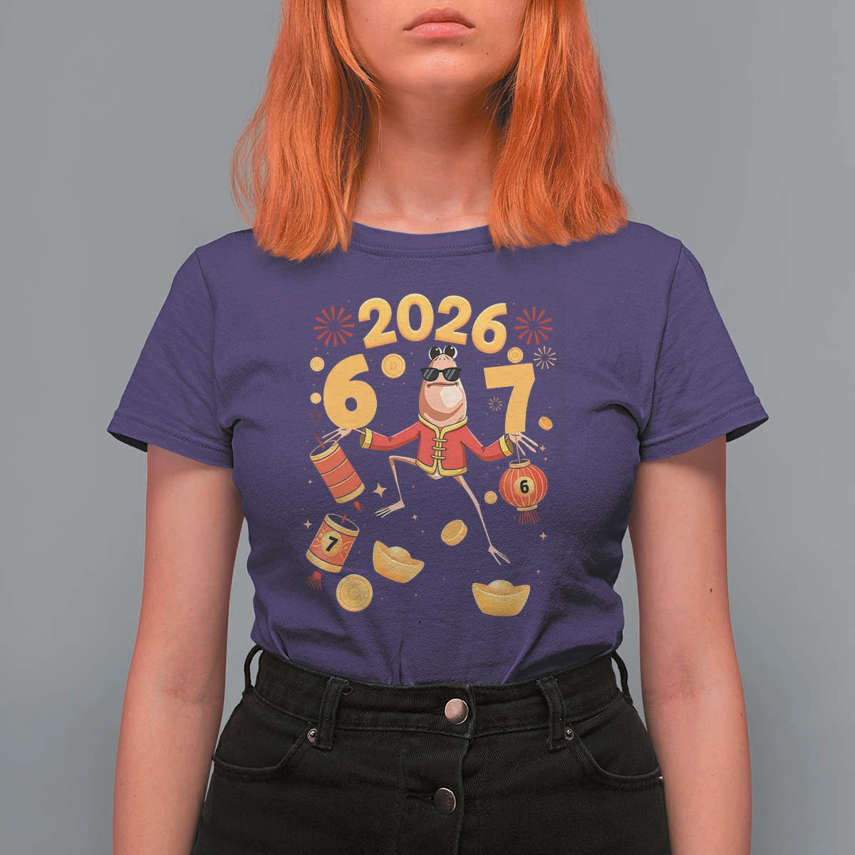 Funny Marcus The Worm Six Seven Meme T Shirt For Women Lunar New Year 2026 Gift - Wonder Print Shop