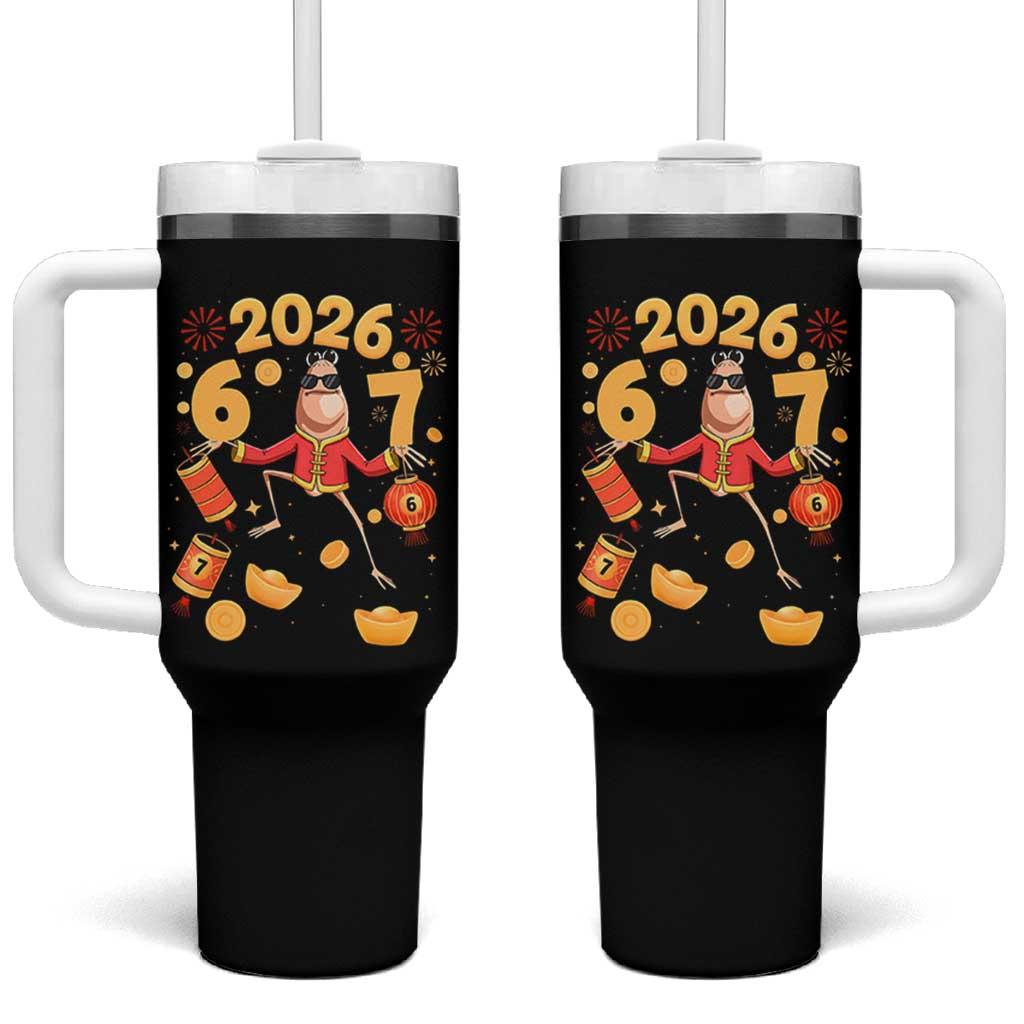 Funny Marcus The Worm Six Seven Meme Tumbler With Handle Lunar New Year 2026 Gift - Wonder Print Shop