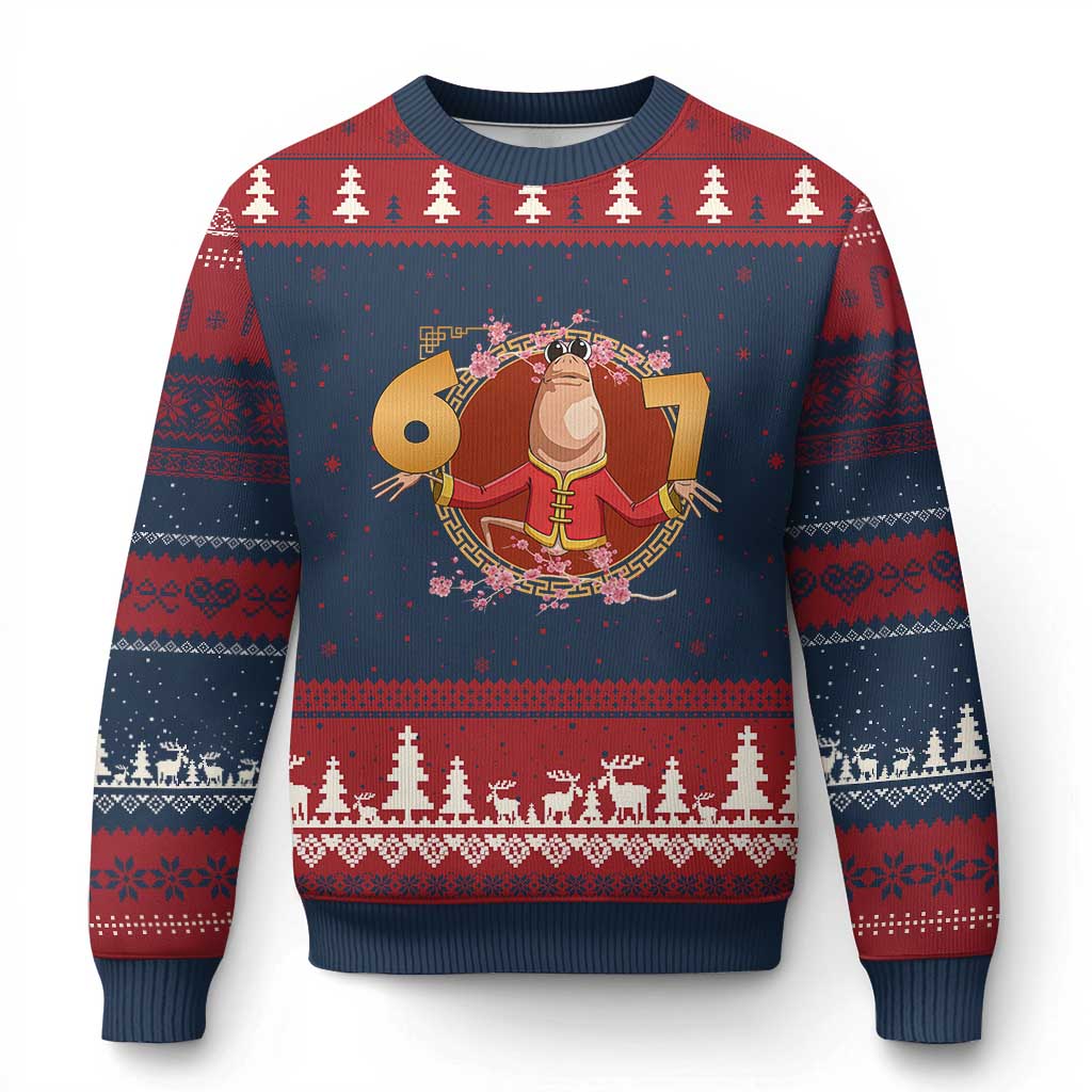Funny Marcus The Worm Six Seven Lunar New Year Meme Ugly Christmas Sweater - Wonder Print Shop