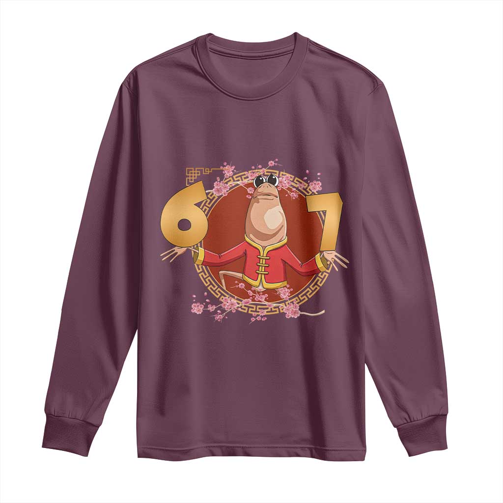 Funny Marcus The Worm Six Seven Lunar New Year Meme Long Sleeve Shirt - Wonder Print Shop