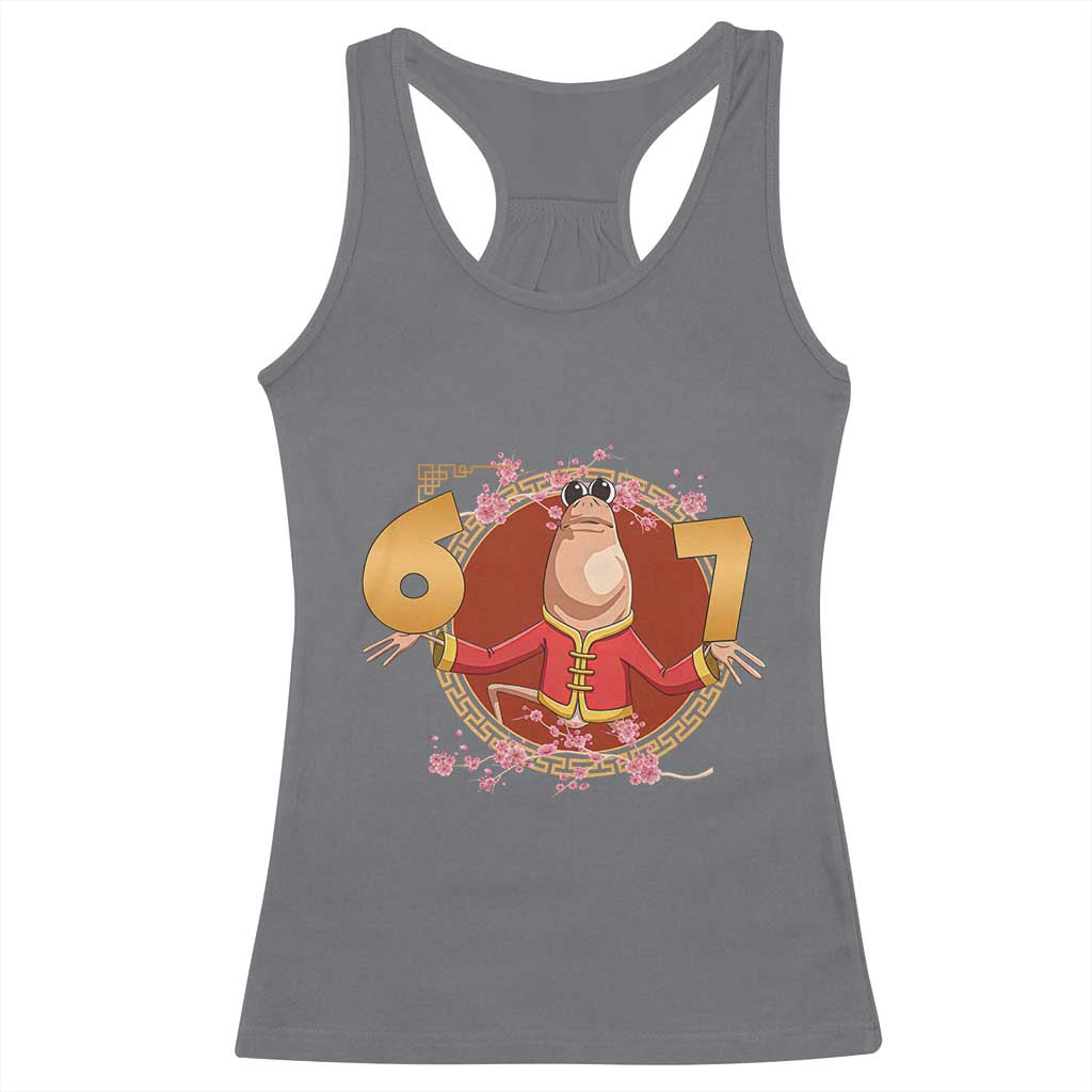 Funny Marcus The Worm Six Seven Lunar New Year Meme Racerback Tank Top - Wonder Print Shop