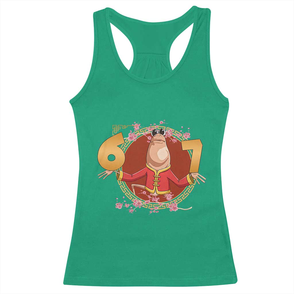 Funny Marcus The Worm Six Seven Lunar New Year Meme Racerback Tank Top - Wonder Print Shop