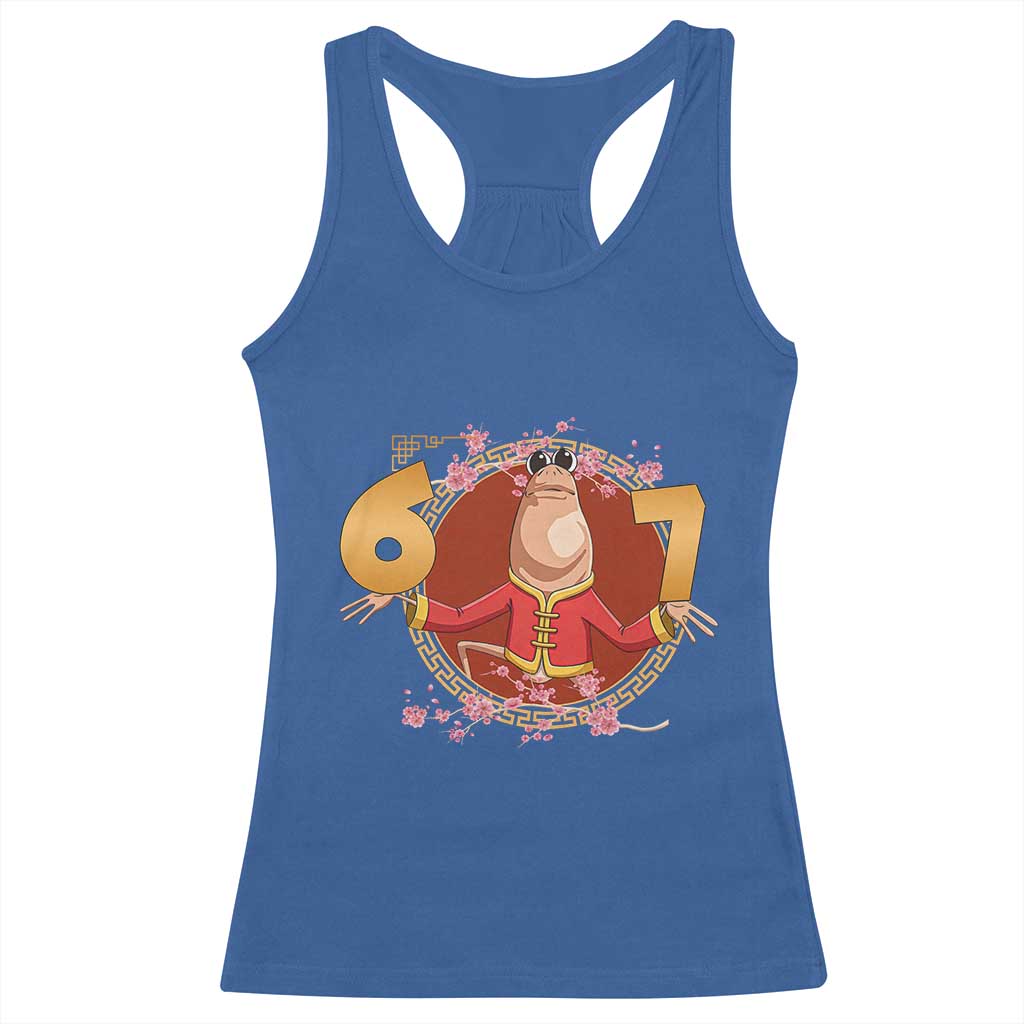 Funny Marcus The Worm Six Seven Lunar New Year Meme Racerback Tank Top - Wonder Print Shop