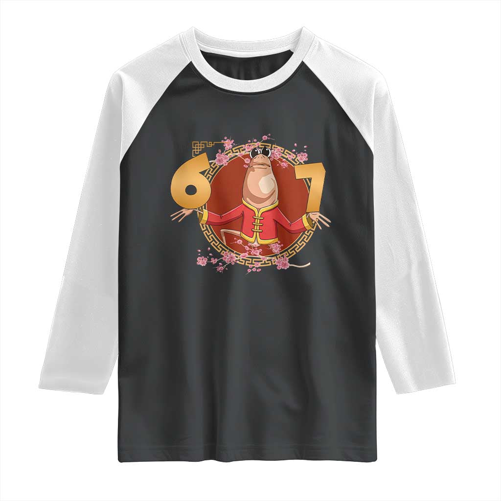 Funny Marcus The Worm Six Seven Lunar New Year Meme Raglan Shirt - Wonder Print Shop