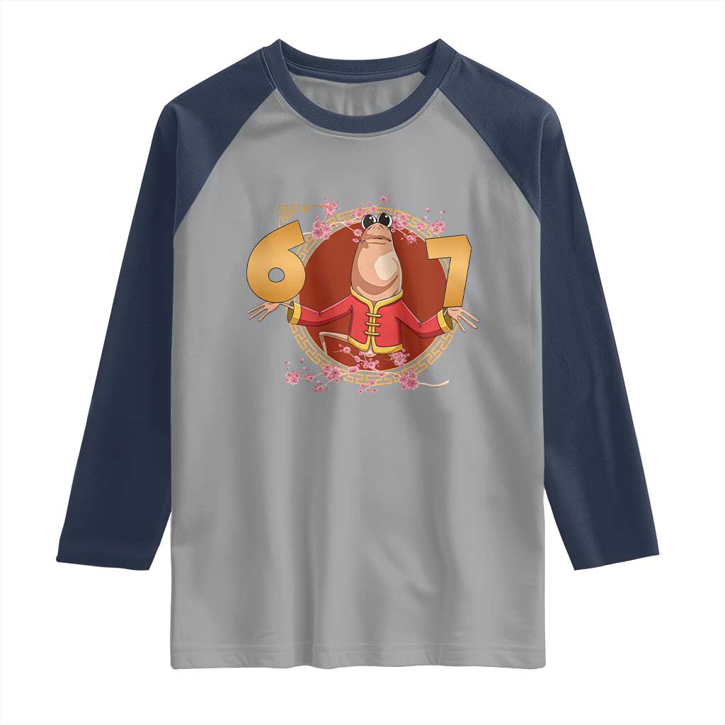 Funny Marcus The Worm Six Seven Lunar New Year Meme Raglan Shirt - Wonder Print Shop