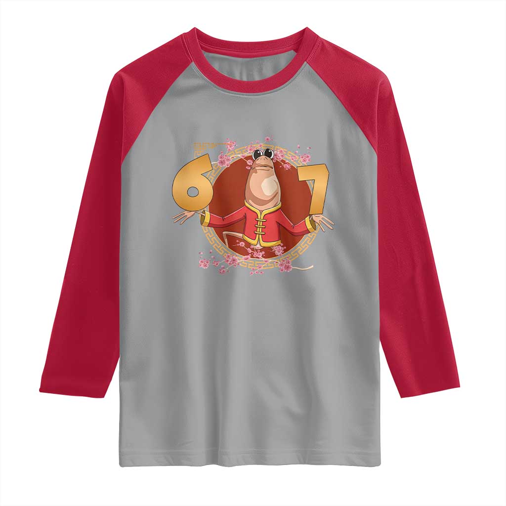 Funny Marcus The Worm Six Seven Lunar New Year Meme Raglan Shirt - Wonder Print Shop