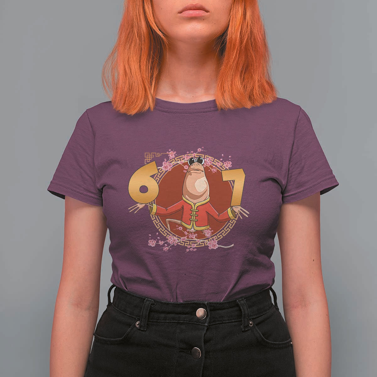 Funny Marcus The Worm Six Seven Lunar New Year Meme T Shirt For Women - Wonder Print Shop