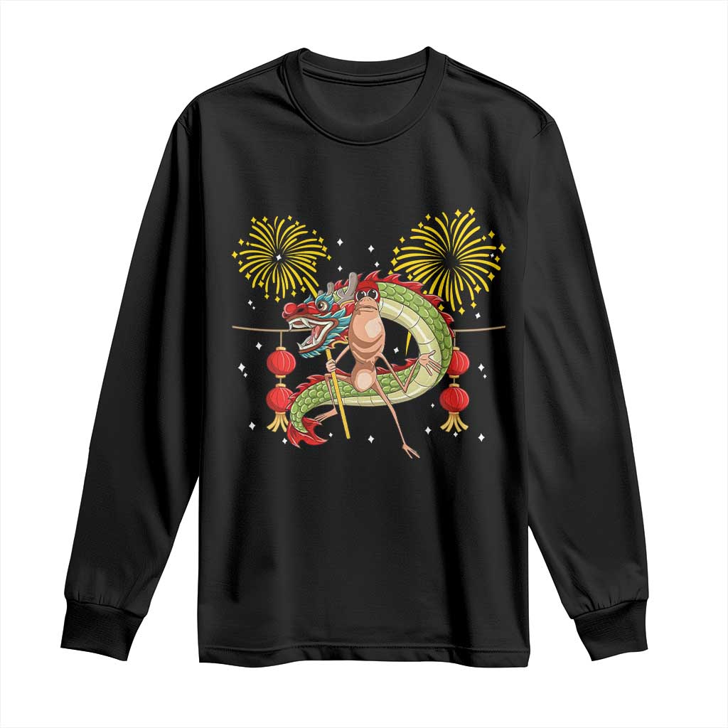 Funny Marcus The Worm Meme Long Sleeve Shirt Viral Lunar New Year - Wonder Print Shop