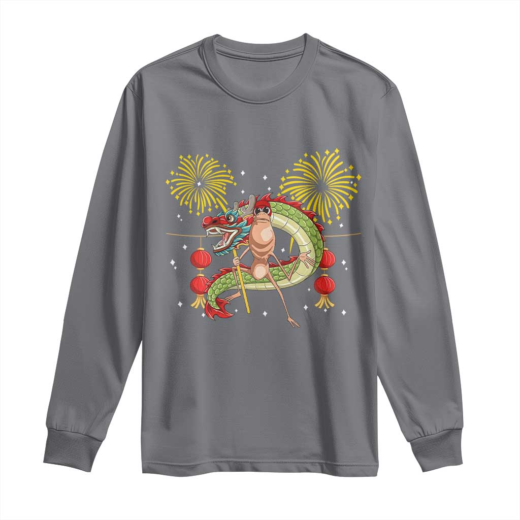 Funny Marcus The Worm Meme Long Sleeve Shirt Viral Lunar New Year - Wonder Print Shop
